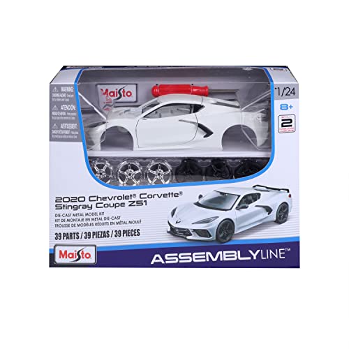 Image of Maisto 1:24 Assembly Line 2020 Chevrolet Corvette Stingray Coupe, White