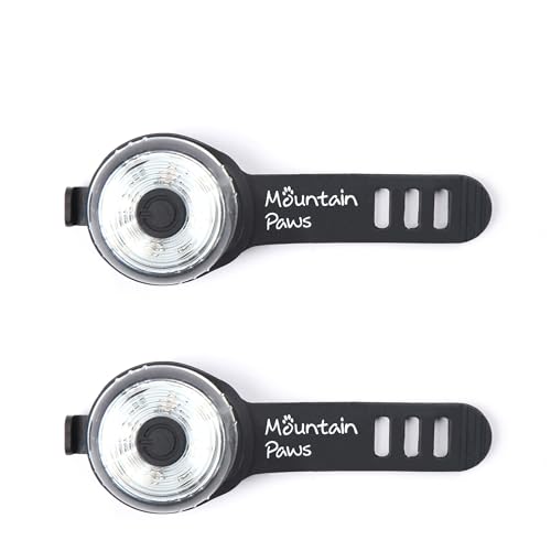 Mountain Paws Dog Collar Safety Light 4 Colour Modes & Flash Mode (2-Pack)