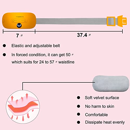 Image of Portable CordlessElectric Waist Belt Device, Fast with 3 Heat Levels and 3 Massage Modes, Back or Belly Heating Pad for Women and Girl