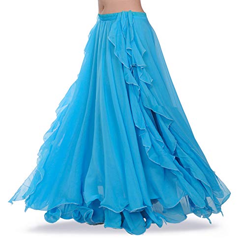 ROYAL SMEELA Falda Danza del Vientre Mujer Traje de Falda largas la Danza del Vientre Vestido Falda chifón de práctica de Baile Ropa de Rendimiento Falda Flamenca Disfraz Mujer