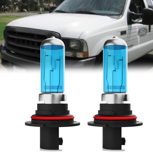 Image of Headlight Bulbs Compatible With Ford F250 Super Duty 1999-2004, 9007 High Low Beam Halogen Light Bulb Combo, Super Bright 6000K White, Plug and Play, Pack of 2