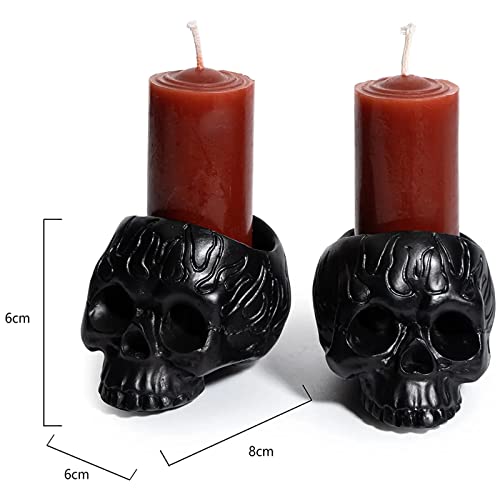 Skull Blood Candles - Bleeding Dripping Red Wax , Skeleton Candle, Gothic Goth Gift Magic Skulls Candlestick Spooky Ghost Bar Decoration, Bleeding Candle - Unique Gifts For Him. Her (Skull 2 Pack) #TOP2