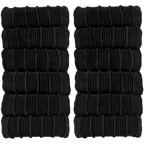 Marrie Hair Bands for Women Girls Thick Hairs Seamless Ponytail Holder Ties for Heavy Curly Hairs Soft Stretchy Bobbles Black Hair Ropes Accessories (Pack of 12) Cover