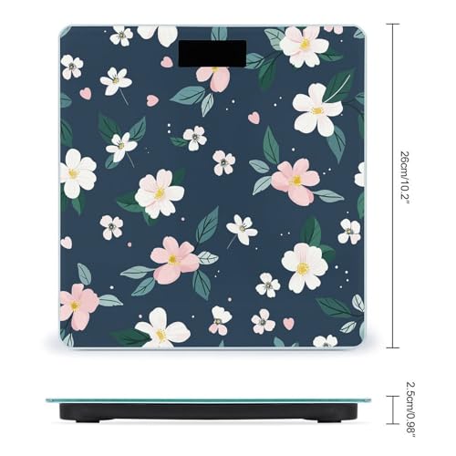 Báscula Digital de Vidrio Templado Azul Navy Floral miniatura 2