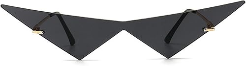 willochra Gafas de sol triangulares sin marco de una pieza para mujer, lentes de sol de moda con lentes de océano, gafas de sol para hombres, para