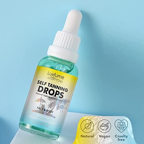 Facial Tanning Drops|Tanning Oil Drops，1-Hour Express Self Tanning，Full Body Bronzer Knocks Out Orange Tones，Tanning Drops To Add To Moisturizer,1.08 Fl Oz #TOP4