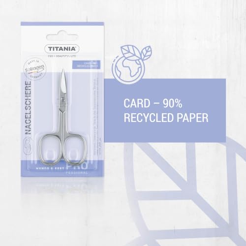 TITANIA Solingen Gebogene Nagelschere mit extra scharfen Klingen - Präzise Maniküre- & Pediküreschere für Finger- und Fußnägel aus Carbonstahl, Made in Germany