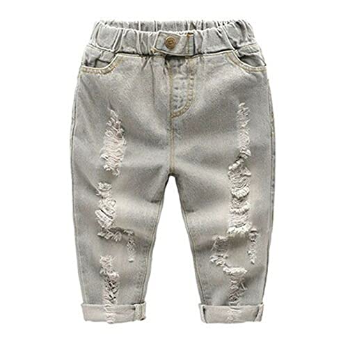 Little Baby Boys Girl Ripped Western Jeans Kids Girls Friend Style Denim Pants