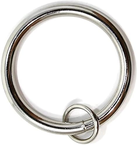 Urbanest Solid Metal Window Drapery Curtain Panel Ring with Eyelet, 1.5" Inner Diameter, Fits Up to 1.25" Rod, Set of 28 - Brushed Steel