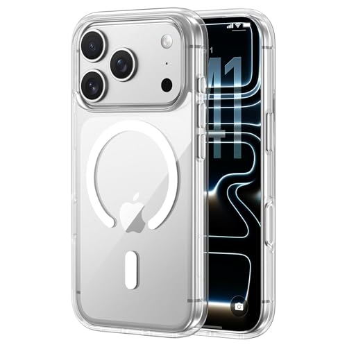 Image of Kratos Transparent Clear Case Cover Compatible with iPhone 17 Pro - Anti-Yellowing, Wireless Magnetic Charging Case with Raised Edge Camera & Screen Protection, Shock-Resistant Design