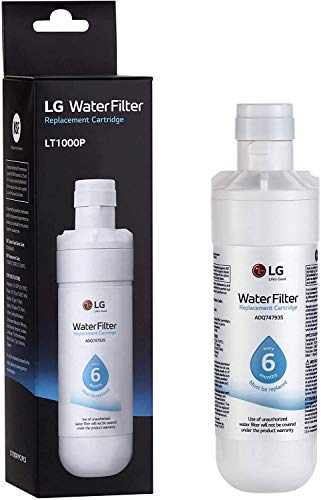 Image of LG LT1000P - 6 Month / 200 Gallon Capacity Replacement Refrigerator Water Filter, White & 6 Month (LT120F) Replacement Refrigerator Air Filter, 1 Count (Pack of 1), White