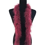 Fukang Feather Marabou Feather Boas Soft Feather Boa (Burgundy)