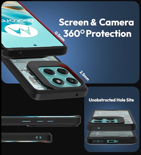 Image of KAPAVER Impulse Back Cover Case Compatible for Motorola Edge 60 Fusion (PC + TPU) (Cyber-i-Black)
