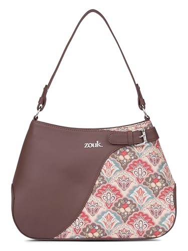ZOUK Ira Handbag | Stylish Women's Handbag | Luxury Shoulder Bag for Women | Trendy | Fancy Ladies Handbags | Small Purse for Events | Water-Resistant | Mughal Art Multicolor