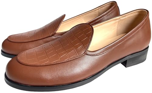 Image of Justar Men's Leather Comfort Loafers Slip-On Tuxedo Dress Shoes for Business Casual Office