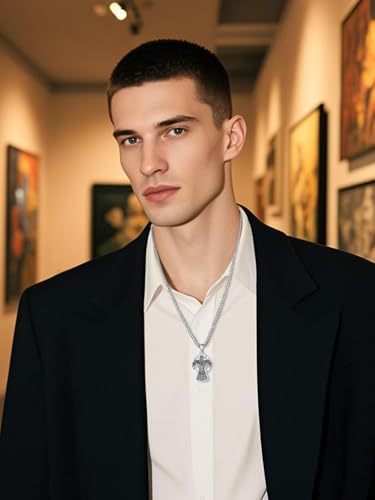 Collier croix Jésus en argent 925 KINGWHYTE pendentif celtique