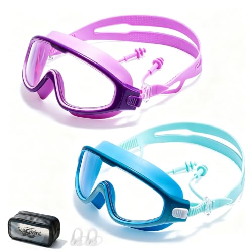 Image of Swim Goggles for Kids 6-12, Wide View Anti-Fog UV Protection No Leaking,Boys Girls Youth Swimming Goggles
