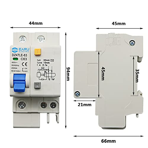 Interruptor de aire 2P DZ47LE-63 con protección contra fugas para el hogar de 25A 2