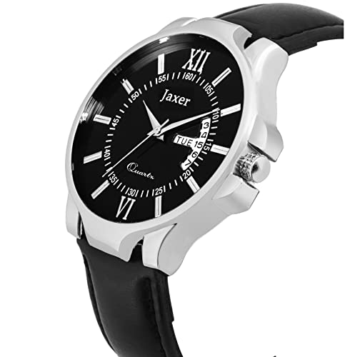 Image of Jaxer Leather Strap Analog Wrist Watch for Men (Blue /Black /Tan /Brown)