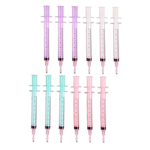 EXCEART 60 Piezas Pluma De Jeringa Bolígrafos Con Forma De Jeringa Regalos De La Semana De Tecnología Veterinaria De Pluma De Gel Oficina Jeringuilla Delicado El Plastico