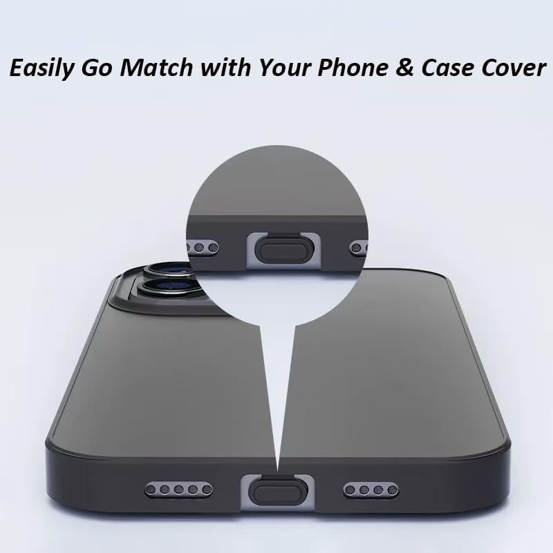USB C Dust Plug, 10 Pack Type C Anti Dust Plug Cover Anti-Lost USB C Charging Port Dust Protectors Cap for iPhone 17 Pro Max, 17 Pro, 17 Air, 16 Pro Max, 16 Pro,15 Pro Max Black thumbnail