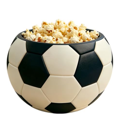 Soccer Ball Shaped Snack Bowl, Game Day Party Serving Tray for Popcorn Candy Ice Cream, Football Fan Sports Theme Plates, Ideal for Championship Matches & Soccer Viewing Parties