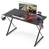 Gaming Computer Desk 47 inch, X Shaped Gaming Desk Table for Home Office Game Desk with Mouse Pad...
