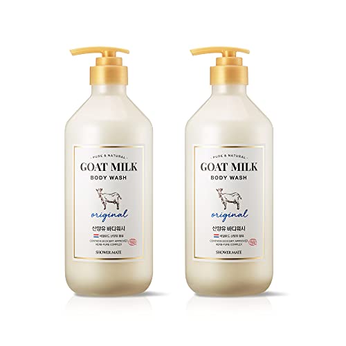 AEKYUNG SHOWERMATE Premium Goat Milk Body Wash Original For Smooth Sensitive Skin, Non-Irritation Mostiurizing PH Balancing Body Cleanser With Herb Pure Complex, 27 Fl Oz, Pack Of 2 AEKYUNG SHOWERMATE Premium Goat Milk Body Wash Original For Smooth Sensitive Skin, Non-Irritation Mostiurizing PH Balancing Body Cleanser With Herb Pure Complex, 27 Fl Oz, Pack Of 2