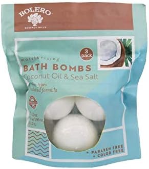 Bolero Beverly Hills Moisturizing Paraben-Free Coconut Oil and Sea Salt Bath Bombs - 3 ct.