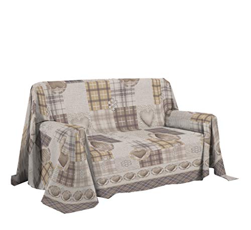 PENSIERI DELICATI Housse de canapé 180 x 290 cm, fabriquée en Italie, Drap Housse 100% Coton Pur,...