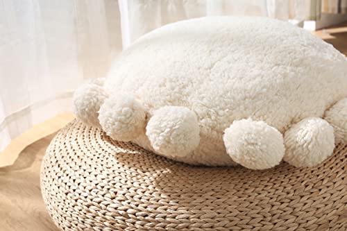 Strward Boho Decorative Throw Pillows Round Floor Cushion With Poms,Cute Floor Seating Plush Pillow For Kids Reading Nook,Home Decor For Chair Sofa Bed Put In Living Room Indoor Outdoor #TOP1