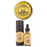 THE VINTAGE GROOMING CO. Sudden Death Strong Hold Mustache Wax and Night Fury Mustache Wax Remover Oil Set
