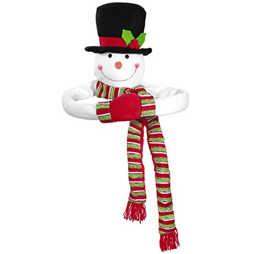 STOBOK 1Pc Snowman Christmas Tree Hugger, Christmas Tree Topper Snowman Hugger with Top Hat Shawl and Poseable Arms for Xmas Holiday Winter Party Decorations