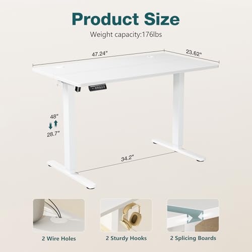 image for Smug Adjustable Height Standing Desk 48 Inch Electric Sit Stand Up Dow