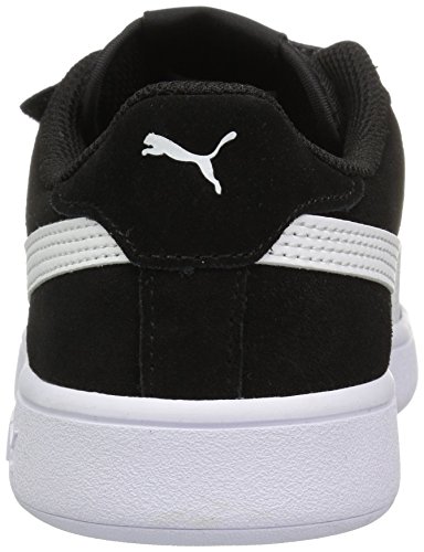 Image of PUMA Girls' Smash V2 Hook and Loop Sneaker, Elderberry-Indigo-Silver-White, 2 M US Little Kid
