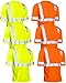 JaGely 6 Pcs Safety Reflective Shirts Short Sleeve Bulk Hi Vis T-shirt High Visibility Construction Work Shirts with Pocket(X-Large,Yellow&orange)