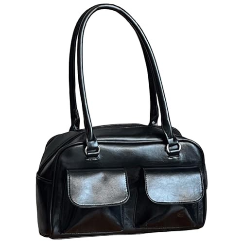 AZURAOKEY Womens Handbags Soft Leather Tote Handbag Casual Retro Satchel Bag Versatile Large Capacity Commuting Bag