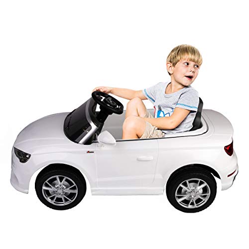 Electric Riding Vehicle, 12 V Audi A3 Kids Ride on Car with RC + LED Light + Music, Red