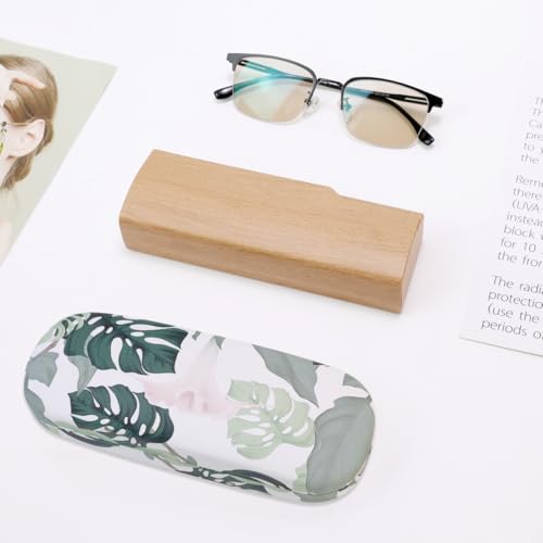 Image of PERFECTSIGHT Hard Shell Eyeglasses Case, PU Leather Protective Glasses Case, Cute Eyeglass Case for Women Men Girls