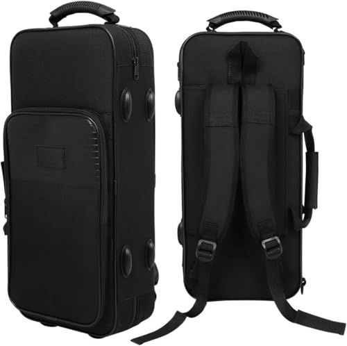 XINRU.Z 楽器保護ケースプロ仕様 トランペットケース 楽器ケース ステージ演奏用 防水オックスフォード製 付属ド入りストラップ サイドポケット 携帯便利 楽器保護ケース