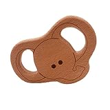 Material:Madera. Coskiss DIY Haya Elefante Mordedor de madera personalizable bebé Mordedor dentición collar libre de BPA de grado alimenticio Mordedor colgantes (Elefante)