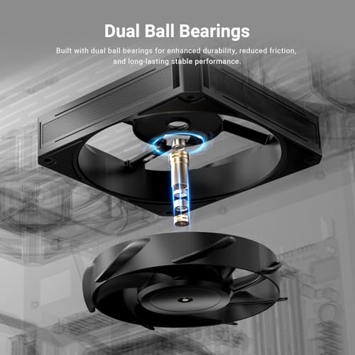 Image of ID-COOLING AT-120-K 120mm Case Fan, High Static Pressure Fan, 5.04mmH₂O