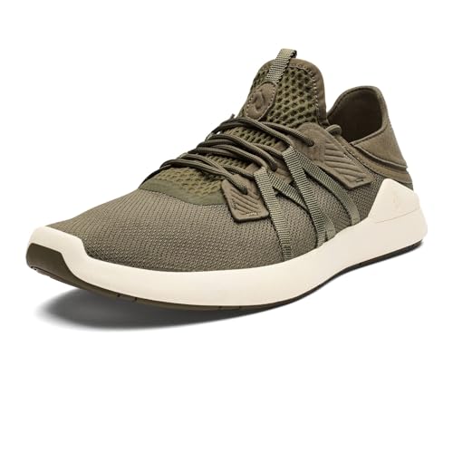 OLUKAI Holo Men's Athleisure Sneaker, Lightweight, Breathable Mesh Slide Shoe, Drop Heel, All-Day Comfort & Support, Hunter/Off White, 9 - image 1