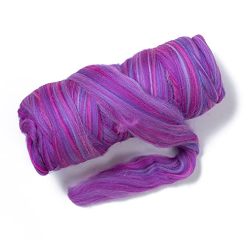 Kondoos Multi Colored Natural Wool Roving, 1 Lb. Best Wool For Needle Felting, Wet Felting, Handcrafts And Spinning. (Candy, 1Lb) #TOP13