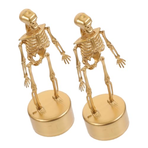 RORPOIR Lot De 2 Trophées Squelettes d'halloween Dorés en Plastique, Compact, Personnalisables, Récompenses pour Concours Déguisements Garçon Et Filles Et...