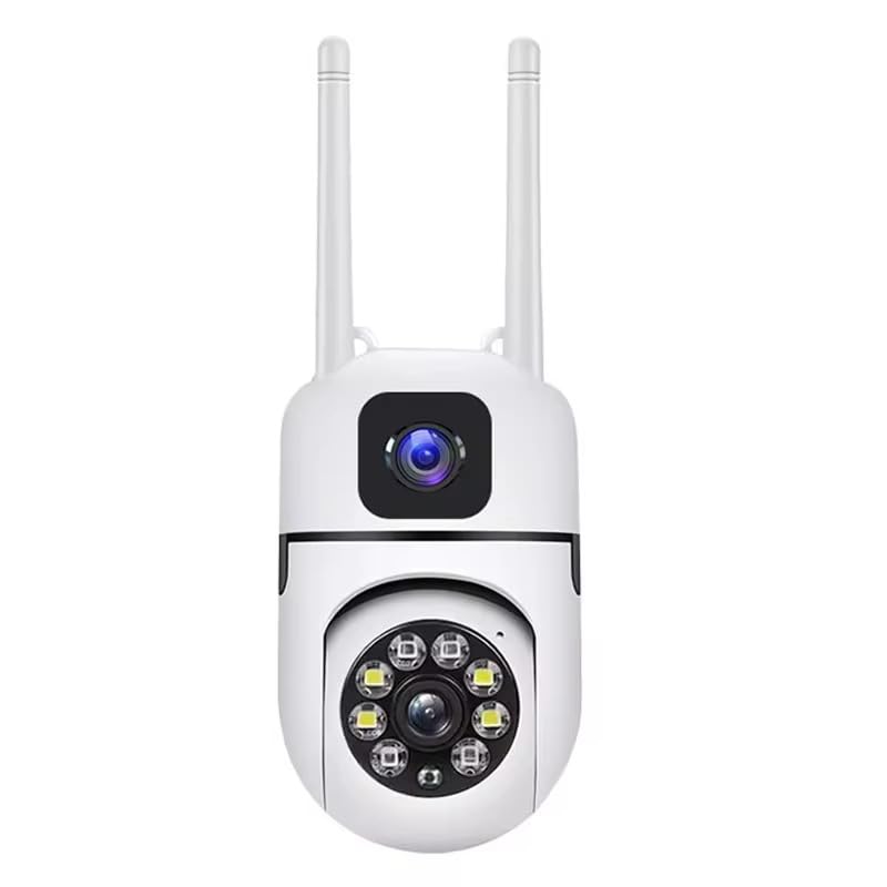 LOOK CAM Wi-Fi Live Form Anywhere Indoor Outdoor 12MP Dual Camera WiFi Security Camera, Dual Antenna, HD Night Vision, LED Floodlight, White 8MP Camera Tow Way Audio-image-46