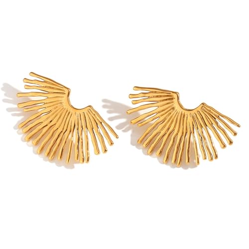 Boucles d'oreilles acier inoxydable plaqué or 18k chic durables