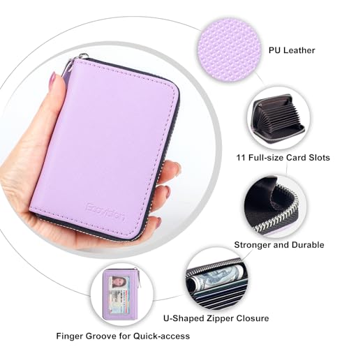 Image of Credit Card Wallet, RFID Card Case Wallet, Zipper Card Cases Holder for Men Women, RFID Blocking, KeyChain Wallet, Compact Size Card Organizer Case for Women