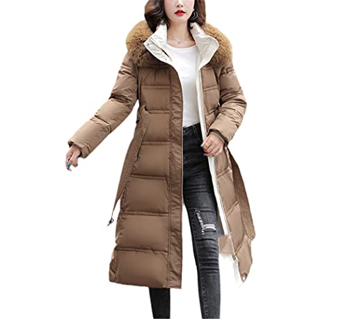 Manteau d'hiver pour femme chaud et long avec ceinture pour affronter le gel