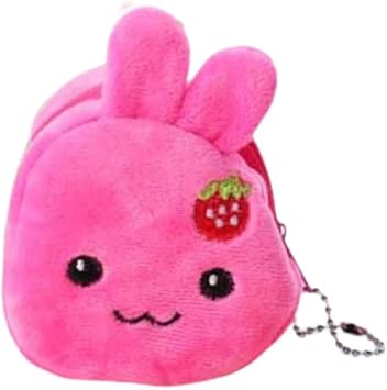 Pink Rabbit Coin Purse, Rabbit Cute Small Plush Panda Animal Small Coin Purse Zipper Money Wallet Kids Birthday Gift Wallets, Card Cases and Money Organizers